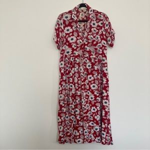 Vintage Floral Midi Dress